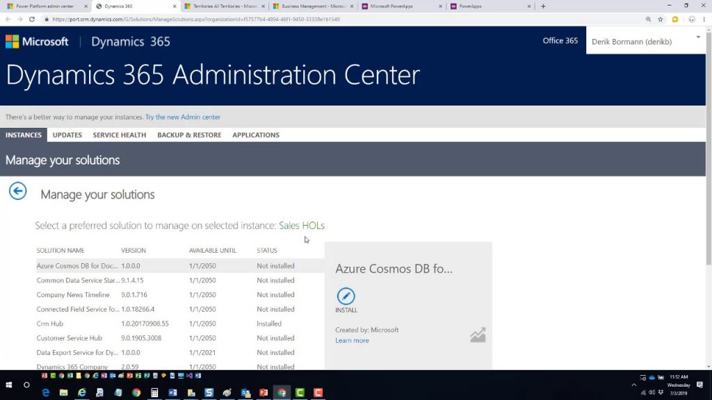 Dynamics 365 configuration