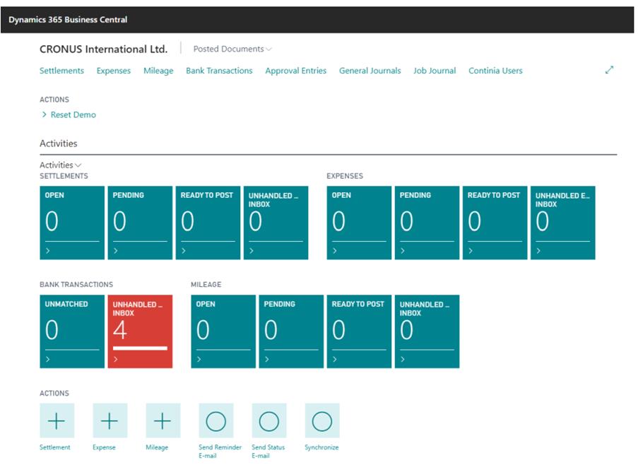 expense management in business central