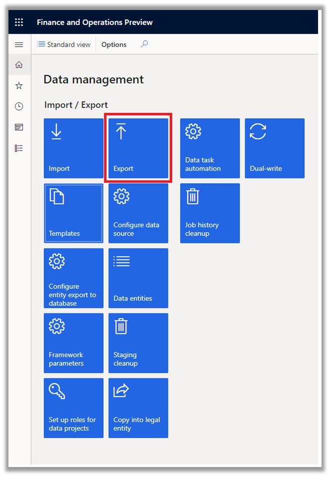 Export Template Data from Source Environment
