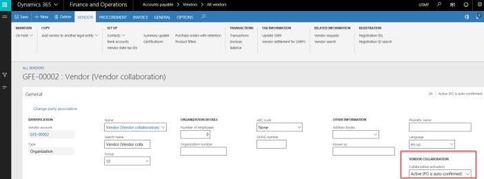 Configure a Vendor Setup