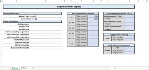 Payment Time Report