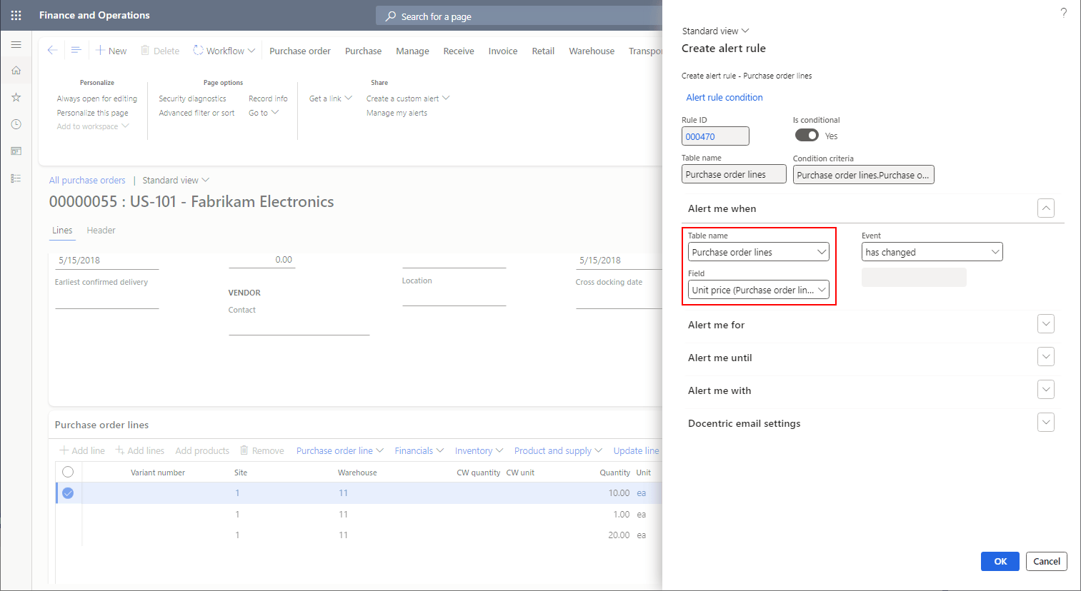 Use the Create a Custom Alert Context menu option 1