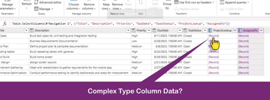Complex-Type-Column-Data