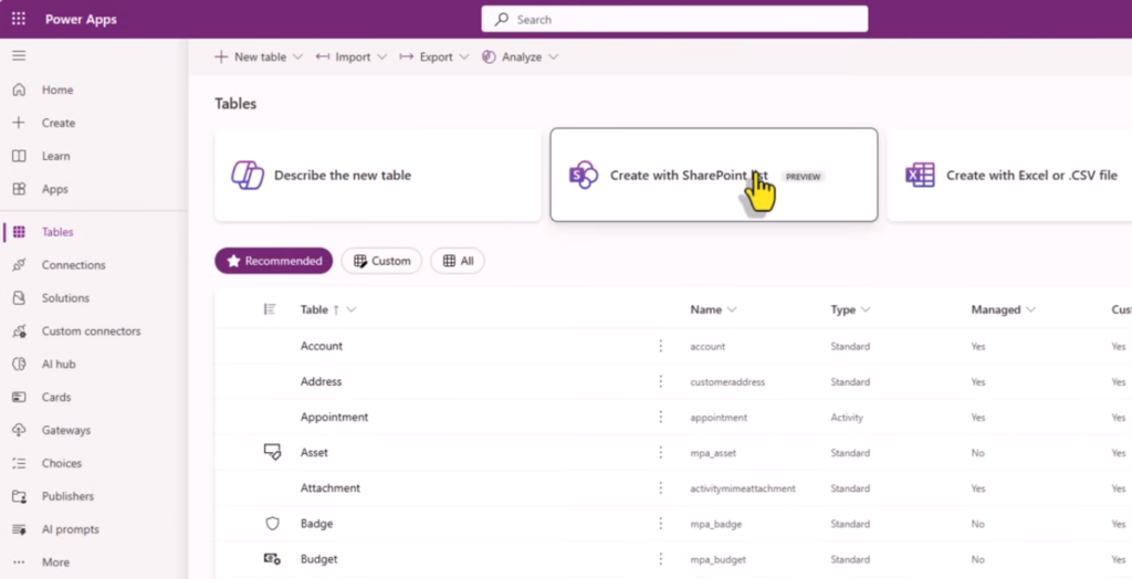 Create-with-SharePoint-list