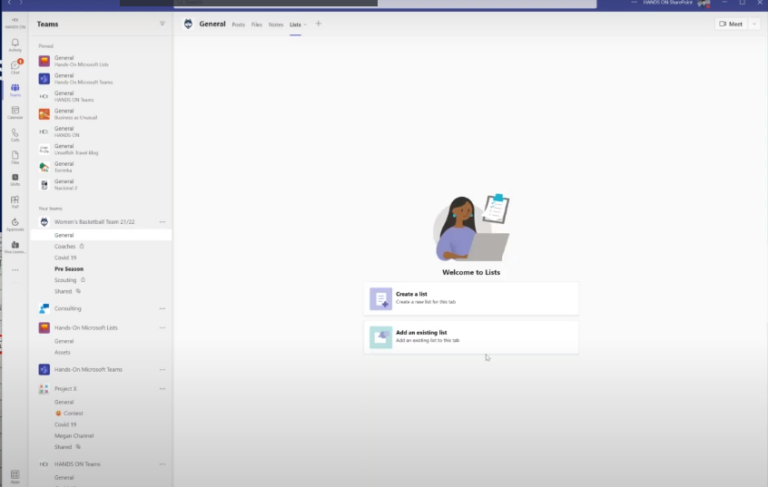 Integration of lists in Microsoft Teams 1