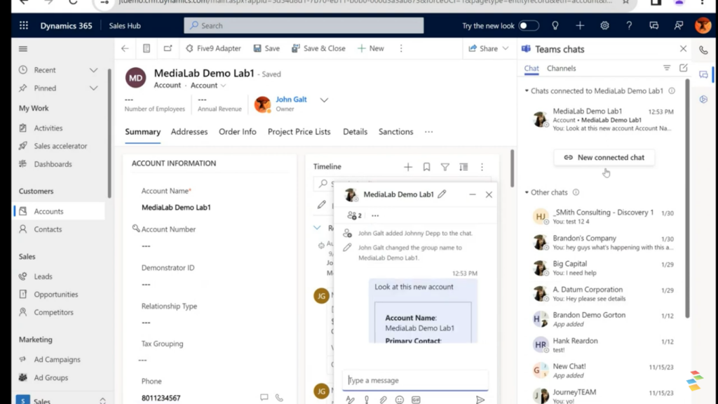 Practical Example: Using Teams Chat Inside Dynamics 365