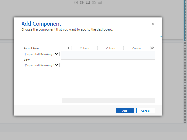 After you've selected the component type, you'll need to decide which table to display and how it should be rendered.
