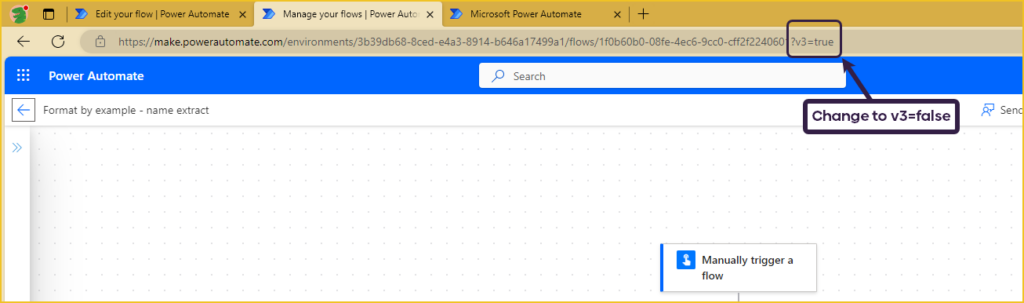Modify the URL by changing